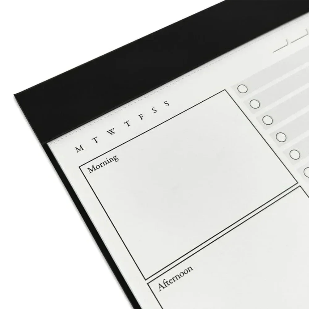 Pen+Gear Undated Daily Planner Pad, Black, 60 Sheets, 5.8 in x 8.3 in